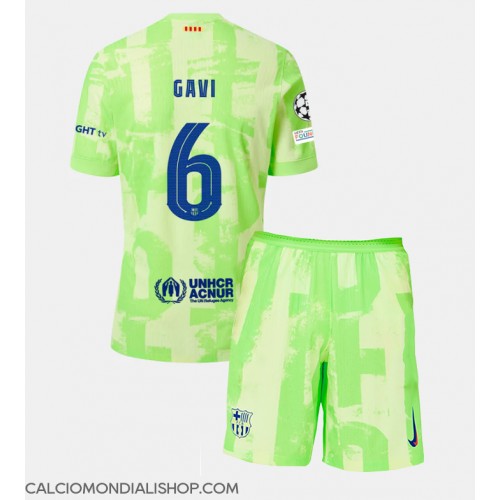 Maglie da calcio Barcelona Paez Gavi #6 Terza Maglia Bambino 2024-25 Manica Corta (+ Pantaloni corti)